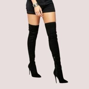 Kendall + Kylie “Kayla” Thigh-High Suede Boots – Size 9, Black or Burgundy (NWT)